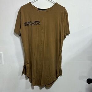 HOMME + FEMME embroidered short sleeve side zip cross layered back dress nwt M